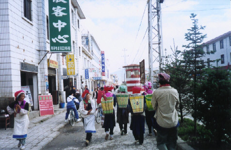 Tibetan women on the main street