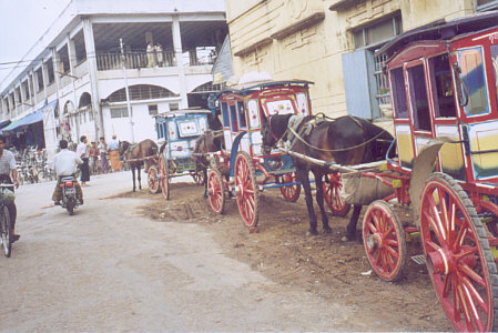 Parked horse carts